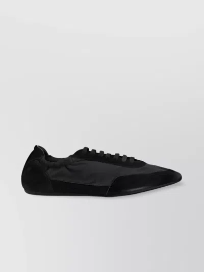 Prada Logoed Lace-up Sneakers With Elasticized Ankle In Green