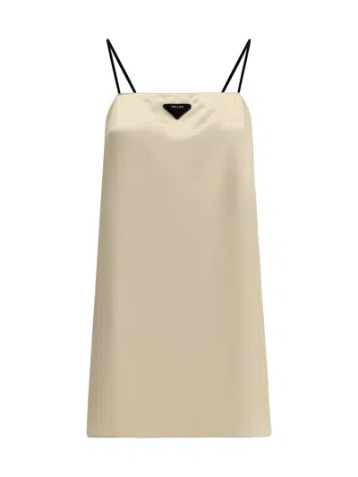 Prada Logoed Mini Dress In Deserto