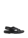 Prada Wide-strap Sandals With Secure Back Strap In Nero