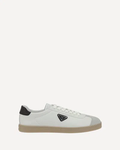 Prada Lane Leather Low-top Sneakers In White