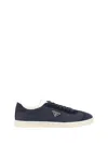 Prada Nylon Sneakers With Suede Inserts Shoes In Bleu