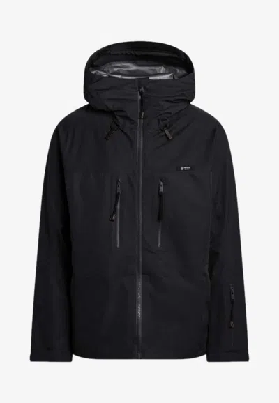 Prada Logo-embroidered Zip-up Jacket In Black