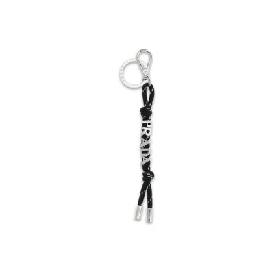 Prada Logo-lettered Recycled Polyamide Key Case In Multi