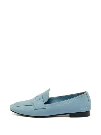 Pre-owned Prada Logo-patch Penny-slot Loafers In Blue