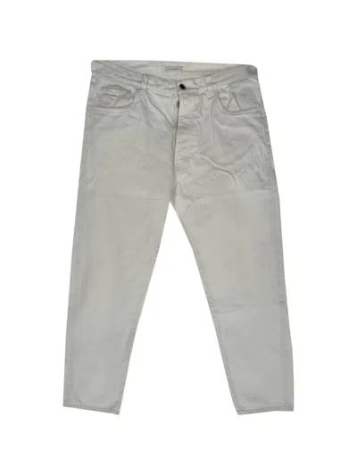 Pre-owned Prada Logo-patch Straight-leg Jeans In White