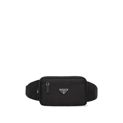 Prada Logo-plaque Belt Bag In Black
