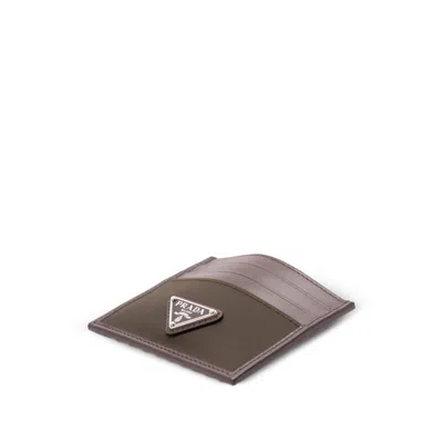 Prada Logo-plaque Cardholder In Brown