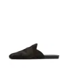 Prada Logo-plaque Hair-calf Mules In Brown