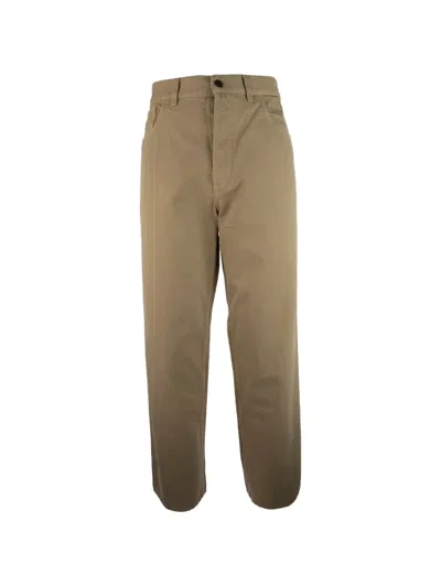Prada Logo-plaque Jeans In Brown