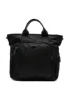 Prada Rectangular Tote Bag Top Handles Side Pockets In Black
