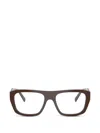 Prada Logo-plaque Rectangle-frame Glasses In Brown