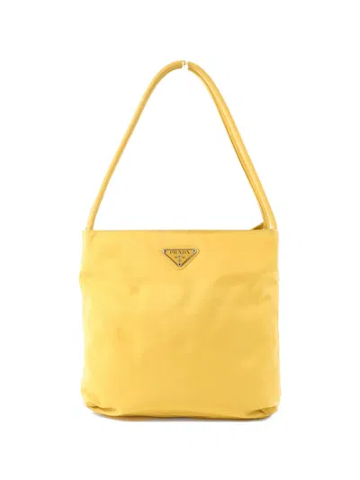 Pre-owned Prada Logo-plaque Shoulder Bag In Yellow