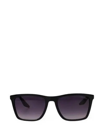 Prada Logo-plaque Square-frame Sunglasses In Black