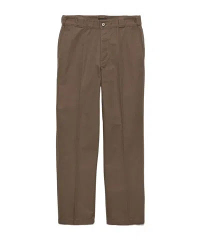 PRADA LOGO-PLAQUE STRAIGHT-LEG TROUSERS