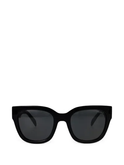 Prada Logo-plaque Sunglasses In 블랙