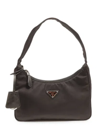 Pre-owned Prada Logo-plaque Tote Bag In Black