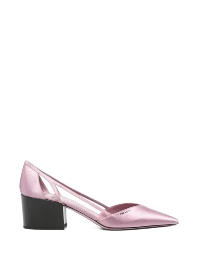 Pre-owned Prada Logo-print Pumps In Pink