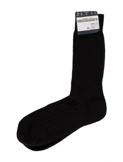 Pre-owned Prada Long Cashmere Socks W/ Tags In Black