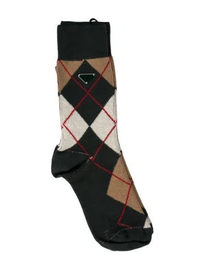 Pre-owned Prada Long Cotton Socks W/tags In Green