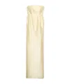 Prada Strapless Silk-satin Maxi Dress In Cream