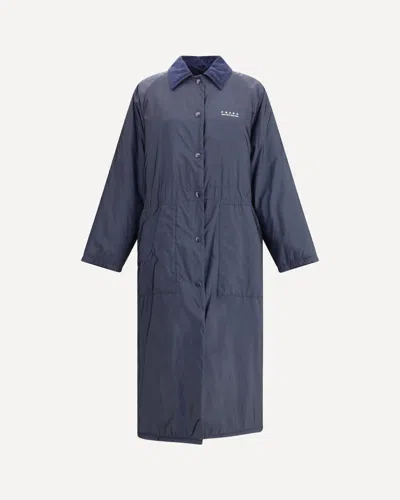 Prada Midnight Re-nylon Trench Coat In Brown