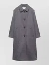 Prada Single-breasted Loden Wool Coat Clothing In Gray