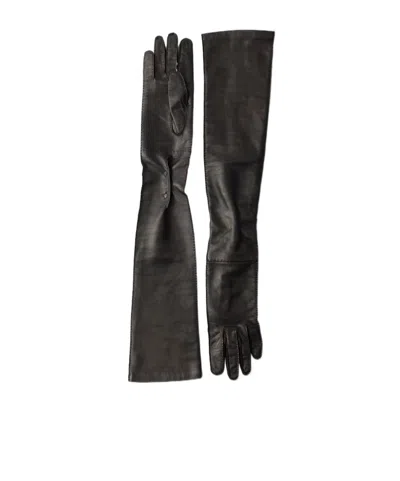 Prada Long Nappa Gloves In Black