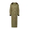 Prada Long Parka Coat In Gray