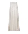 Prada Satin Pleated Maxi Skirt In White