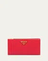 Prada Large Saffiano Leather Wallet In Red