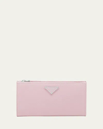 Prada Long Saffiano Wallet In Pink