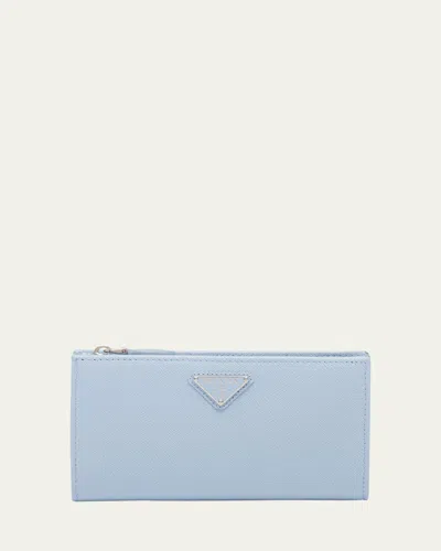Prada Long Saffiano Wallet In F0emz Celeste 1