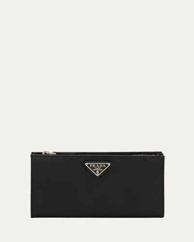 Prada Long Saffiano Wallet In Nero