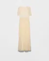 Prada Langes Kleid Aus Seidenchiffon In Neutral