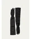 Prada Long Silk Gloves In Nero
