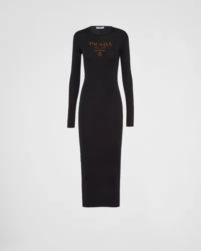 PRADA LONG SILK KNIT DRESS