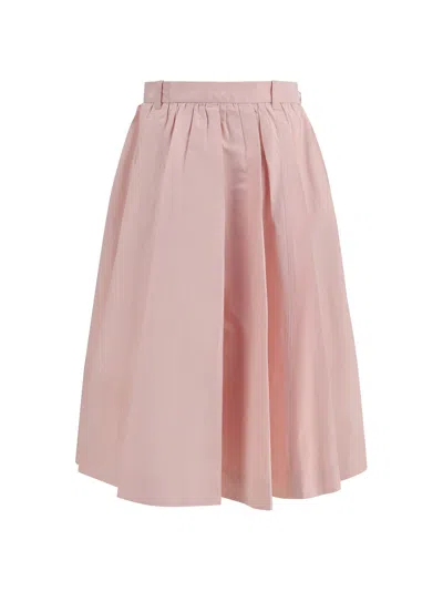 Prada Long Silk Skirt In Pink