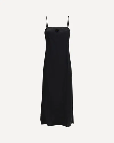 Prada Long Silk Slip Dress In Black
