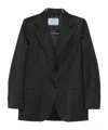 Prada Notched-lapels Wool Blazer In Black