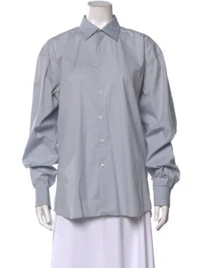 Pre-owned Prada Long Sleeve Blouse In Blue