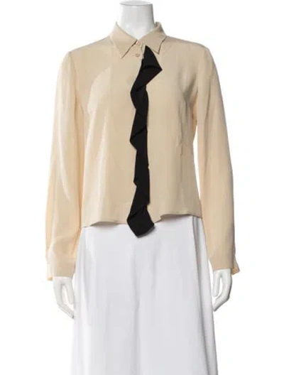 Pre-owned Prada Long Sleeve Blouse In Neutrals