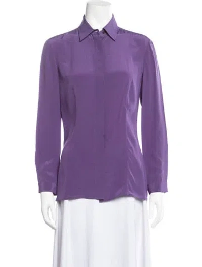 Pre-owned Prada Long Sleeve Blouse In Purple