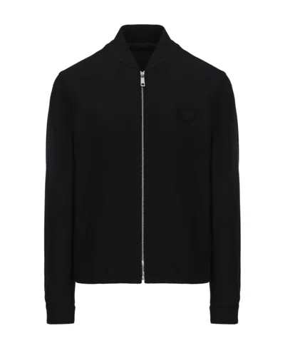 Prada Long-sleeve Bomber Jacker In Black