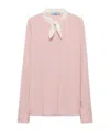 Prada Button-down Silk Shirt In Pink