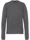 Prada Mens Grey Re-cashmere Crewneck Jumper In Gray