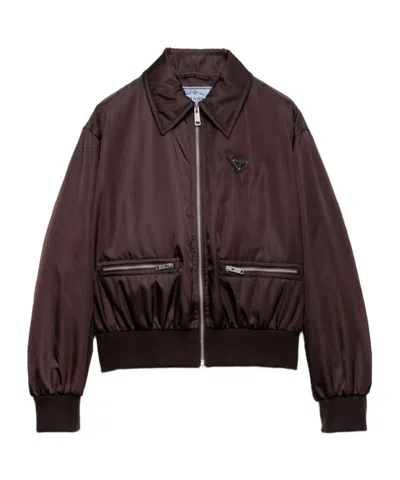 Prada Long Sleeve Casual Jacket In Brown