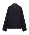 Prada Cotton Blouson With Contrasting Stitching In Black