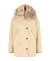Prada Jacket With Faux Fur Collar And Long Sleeves In Yellow