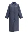 Prada Long Down Jacket In Blue