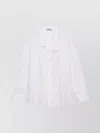 Prada Long Sleeve Collared Shirt With Cuffed Sleeves In White